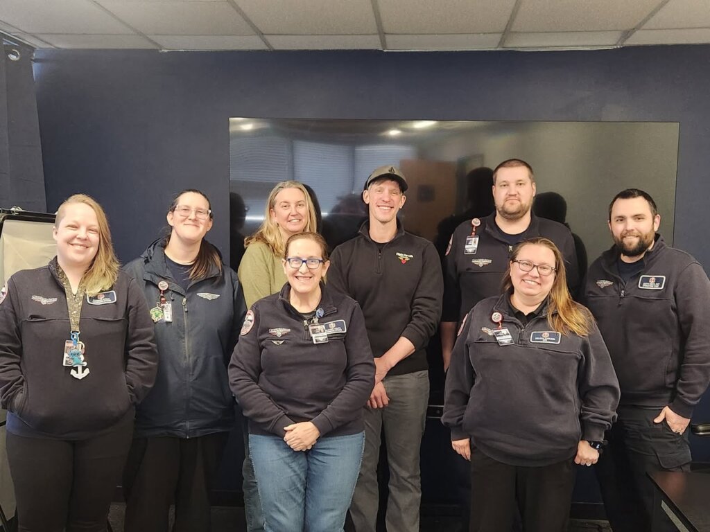 communication specialists from iCare Ambulance and from Flight for Life Colorado completing their Certified Flight Communicator course